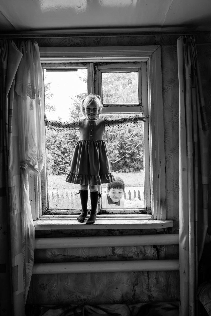 By the window